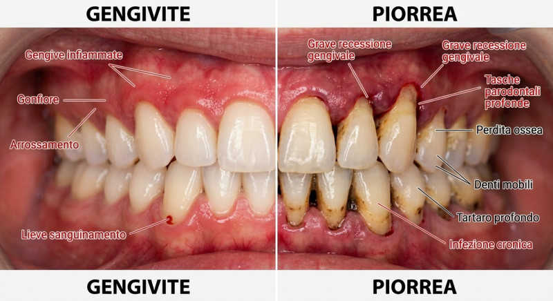 Differenza tra gengivite e piorrea